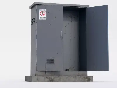 Electrical Utility Box Clean and Dirty PBR Game Ready  Low-poly 3D model