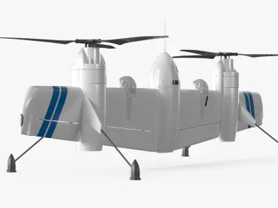  Sikorsky Experimental Tiltrotor Drone White Rigged for Maya 