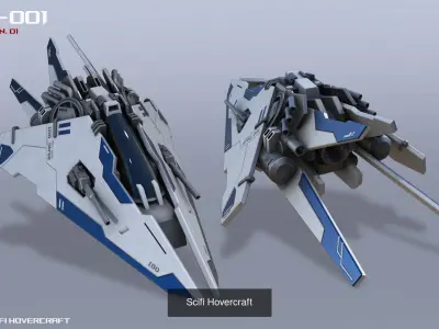 Scifi Hovercraft collection 3D Model Pack purchase