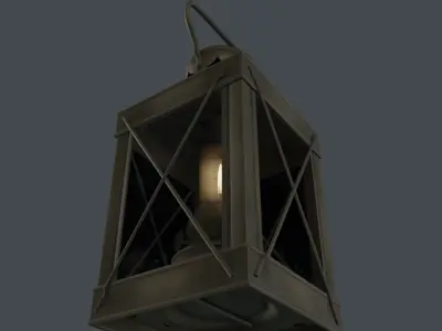 Kerosene Lamp Low-poly 3D model