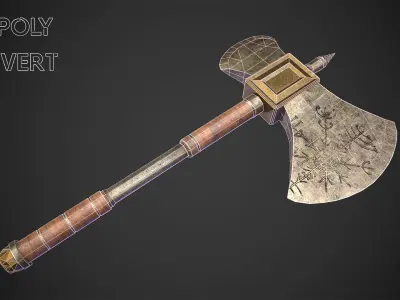 Axe of winter Low-poly 3D model