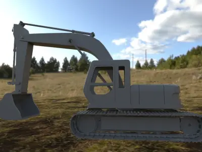 toy digger excavator  Low-poly 3D model