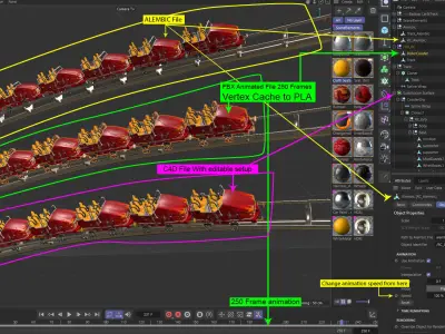 Roller Coaster Train Animated  3D model
