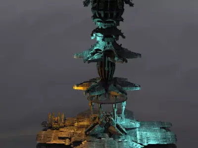 Arch Magician Tower sci fi tower 3D model