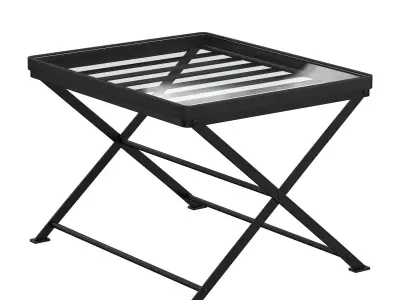 ANTIQUE COFFEE TABLE WITH GLASS 3D model