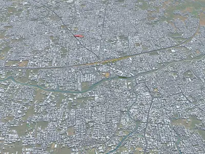 Tiruppur Tamil Nadu India 30km AI Low-poly 3D model