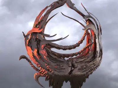Cthulhu Art Ring sculpture full 3D model