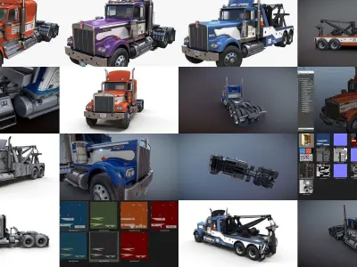 Kenworth w900A large collection 3D Model Pack