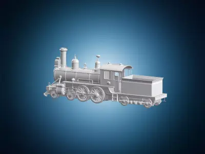 Classic Steam Locomotive 3D Print Model 3D print model