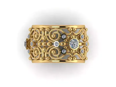 VINTAGE CARVING RING 3D PRINTABLE MODEL 3D print model