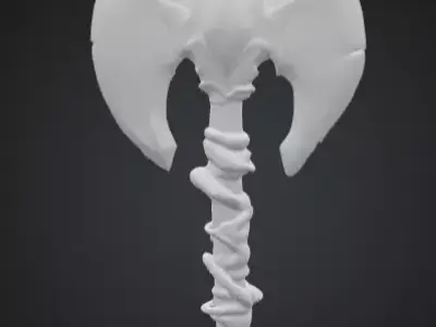 Emerald Battleaxe Low-poly 3D model