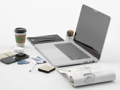 Decorative Set on The Desktop 3D model