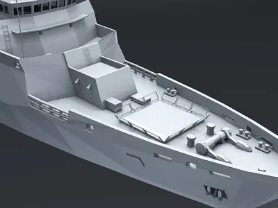 GERMAN  K-130 BRAUNSCHWEIG CLASS CORVETTE 3D PRINT READY  3D print model