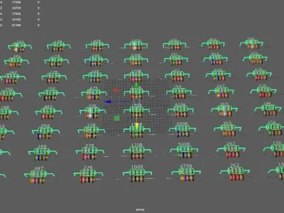 Set of Resistors Low-poly 3D model