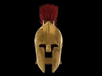 3D Greek Spartan Helmet Free 3D model