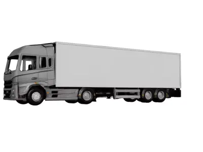 Generic Truck with Trailer Modern Transport Logistics Vehicle 3D model