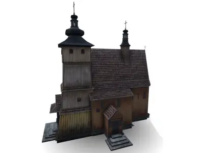 Polish Country Church Free low-poly 3D model