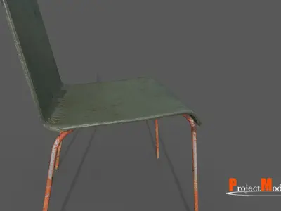 Old Metal Chair version 001 Free low-poly 3D model