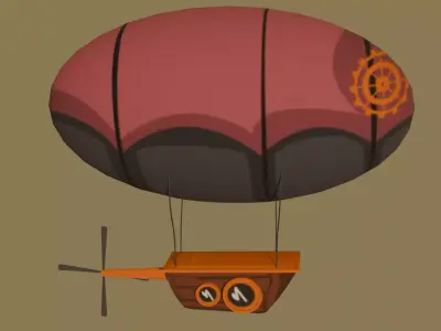 Flying Ship Free low-poly 3D model