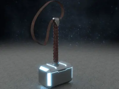 Low poly Thor Hammer Low-poly 3D model