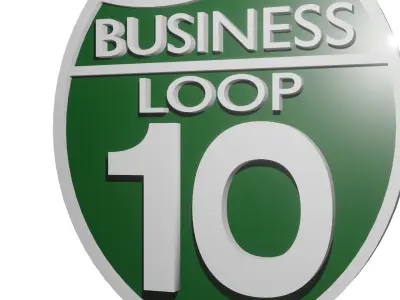 Sign Highway Business Loop 10 3D model