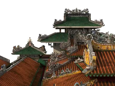Ancient buildings Low-poly 3D model