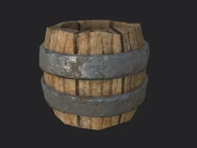Rusty Old Barrel Low-poly 3D model