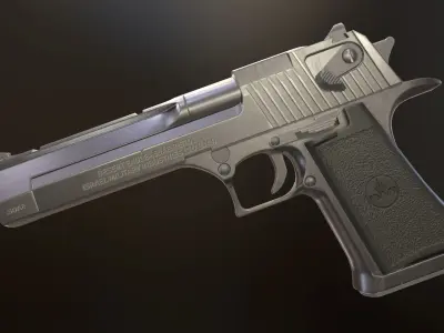 Desert eagle Low-poly 3D model 4