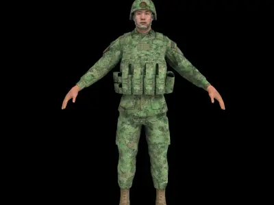 Chinese soldier 3D model