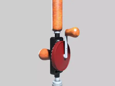 Manual Hand Drill Low-poly 3D model