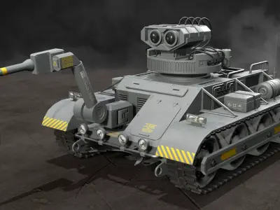 Robot Concept-3-Urban-Clean Low-poly 3D model