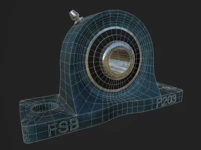 Pillow Block Bearing Low-poly 3D model
