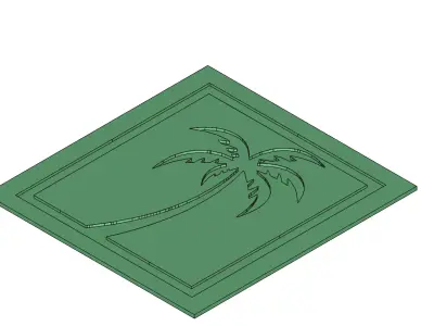 Palm Tree Wall Art Mold Digital File for Casting 3D model