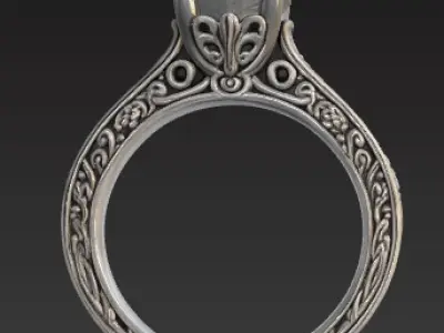 Vintage Diamond Engagement Ring 3D model