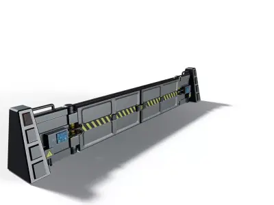 Sci-Fi Barrier Wall Low-poly 3D model