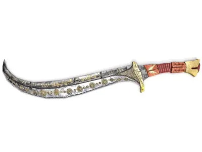 Desert Sword  Game Ready Low-poly 3D model