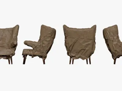 001274 old ghosty chair lowpoly 3D model