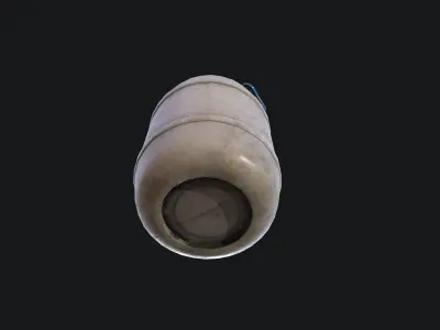 White plastic Barrel Low-poly 3D model
