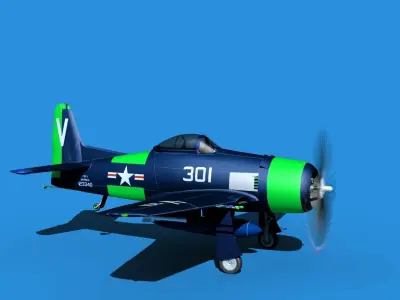 Grumman F8F-2 Bearcat V14 3D model