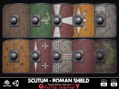 Shields Collection roman 3D Model Pack
