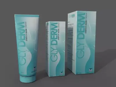 Cleanser bottle and box Low-poly 3D model