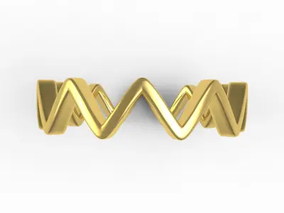 Antique Zig Zag Ring for Women 3D print model