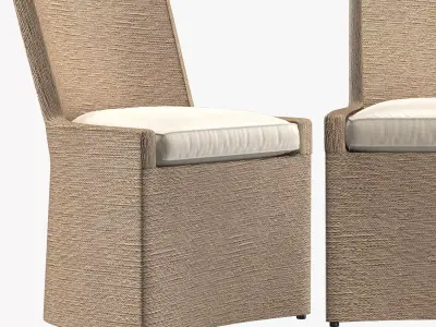 MARISOL SEAGRASS WOVEN BASE TRACK SIDE CHAIR 3D model