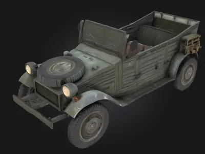  Vintage Convertible  Classic Military Vehicle Model Historical 3D model