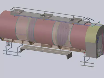 Stainless Steel Milk Tank Truck  3D model