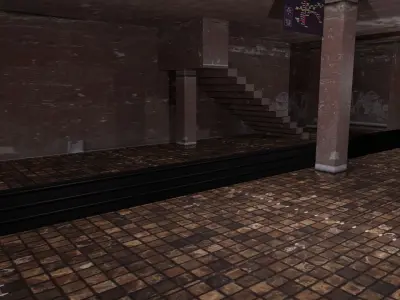 Abandoned Metro Station Low-poly 3D model