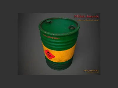 Metal Barrel Free 3D model