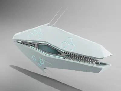 Sci-fi Star Ship Free low-poly 3D model