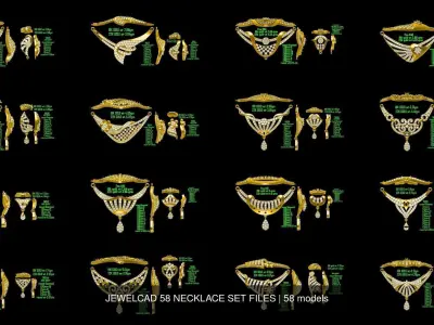 JEWELCAD 58 NECKLACE SET FILES 3D Model Pack