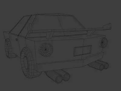 Low poly simple car Free low-poly 3D model